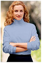 Women's Long Sleeve Cotton Turtleneck by Lands' End