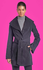 Jones New York Womens Shawl Collar Rain Jacket